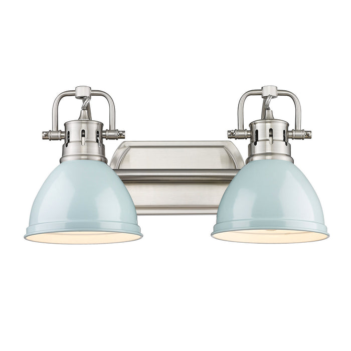Golden 3602-BA2 PW-SF Two Light Bath Vanity, Pewter