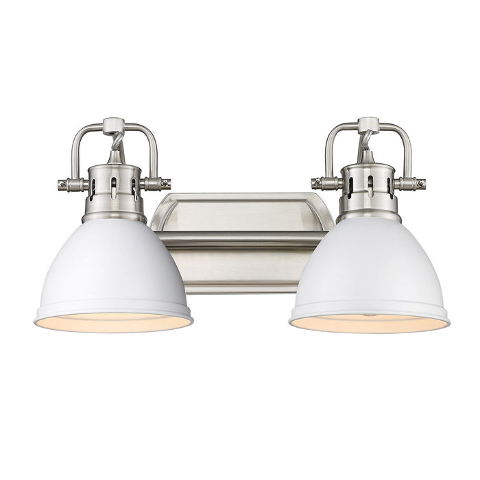 Golden 3602-BA2 PW-WHT Two Light Bath Vanity, Pewter