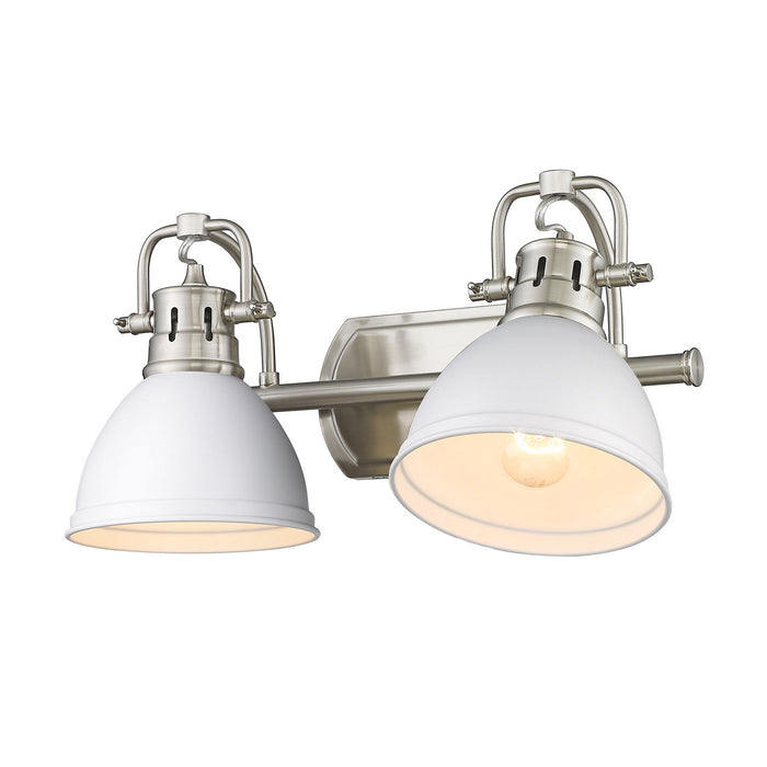 Golden 3602-BA2 PW-WHT Two Light Bath Vanity, Pewter