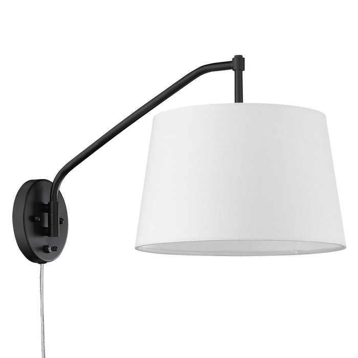 Golden 3694-A1W BLK-MWS One Light Wall Sconce, Matte Black