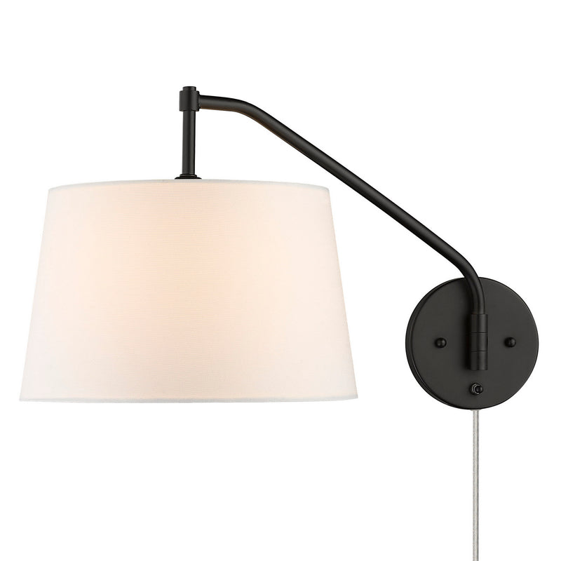 Golden 3694-A1W BLK-MWS One Light Wall Sconce, Matte Black