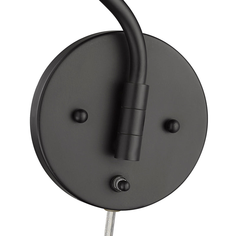 Golden 3694-A1W BLK-MWS One Light Wall Sconce, Matte Black