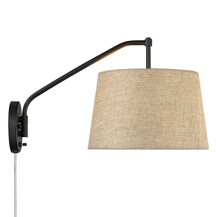 Golden 3694-A1W BLK-NS One Light Wall Sconce, Matte Black