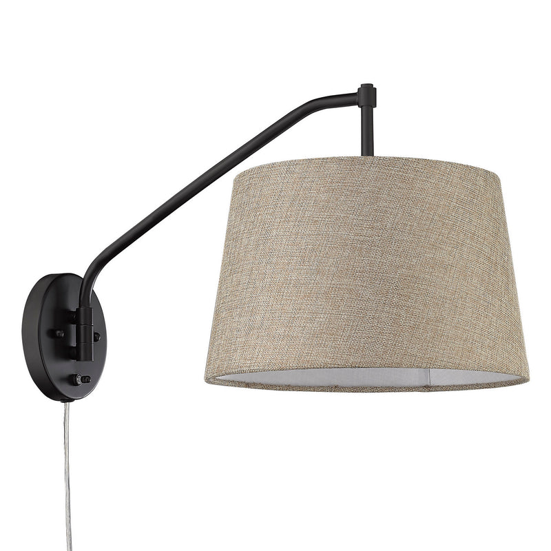 Golden 3694-A1W BLK-NS One Light Wall Sconce, Matte Black