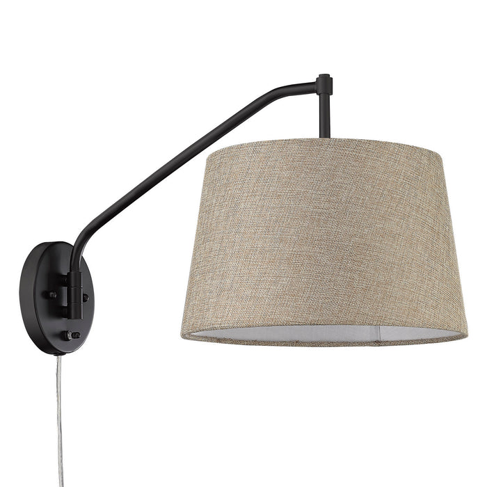 Golden 3694-A1W BLK-NS One Light Wall Sconce, Matte Black