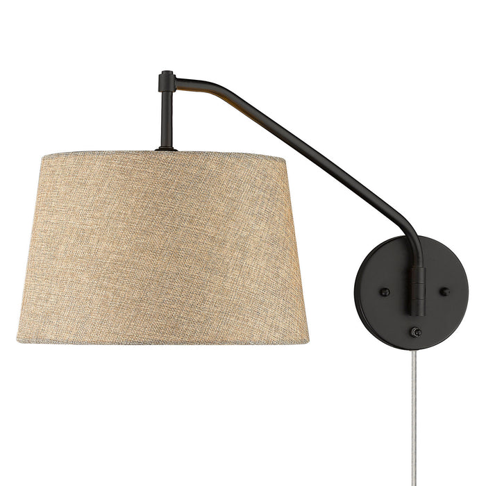 Golden 3694-A1W BLK-NS One Light Wall Sconce, Matte Black
