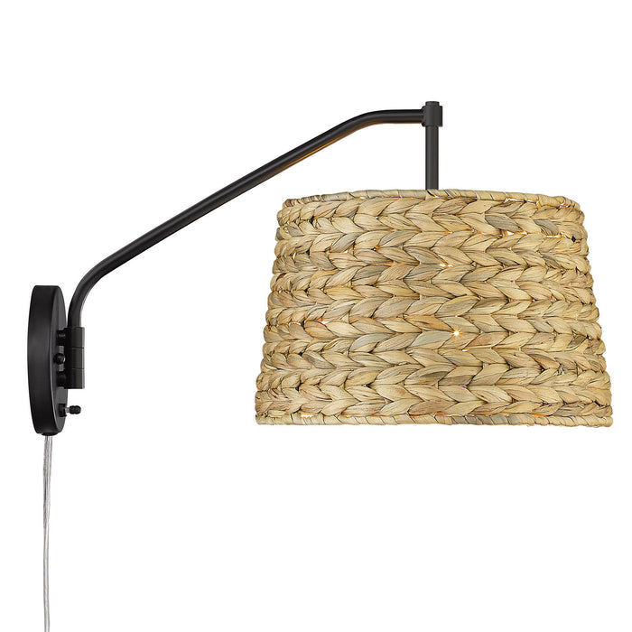 Golden 3694-A1W BLK-WSG One Light Wall Sconce, Matte Black