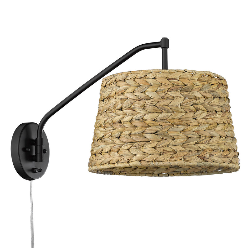 Golden 3694-A1W BLK-WSG One Light Wall Sconce, Matte Black