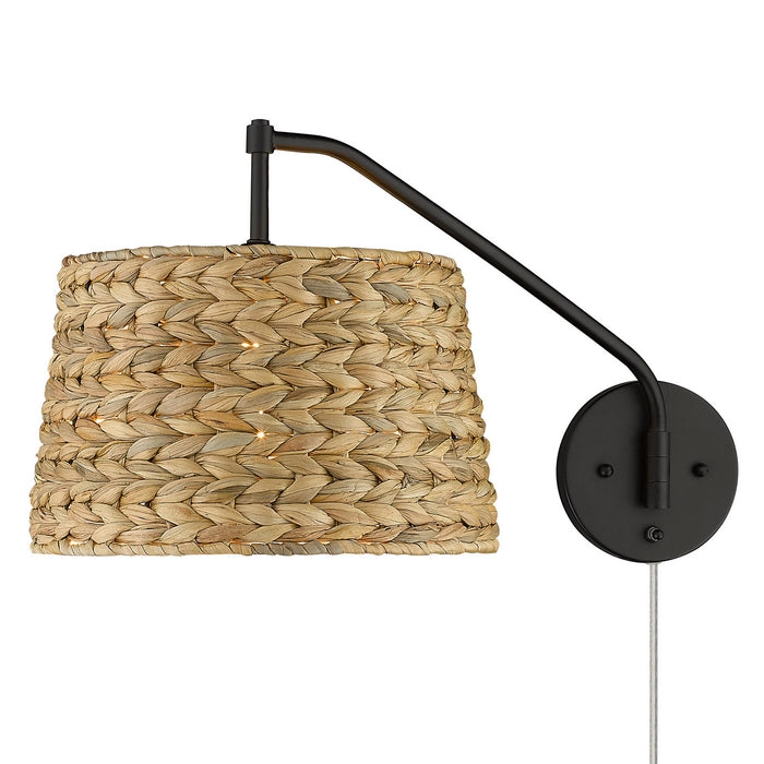 Golden 3694-A1W BLK-WSG One Light Wall Sconce, Matte Black