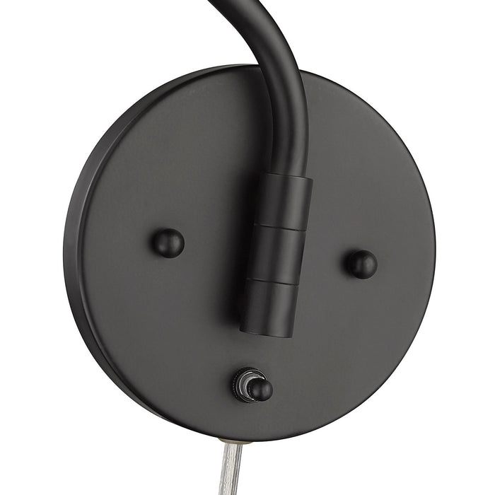 Golden 3694-A1W BLK-WSG One Light Wall Sconce, Matte Black