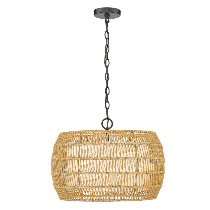 Golden 6805-4 BLK-NR Four Light Chandelier, Matte Black