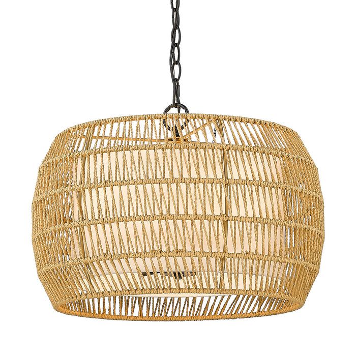 Golden 6805-4 BLK-NR Four Light Chandelier, Matte Black