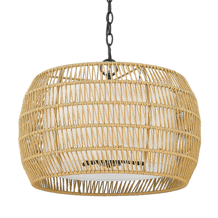 Golden 6805-4 BLK-NR Four Light Chandelier, Matte Black
