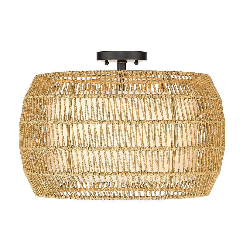 Golden 6805-4SF BLK-NR Four Light Semi-Flush Mount, Matte Black