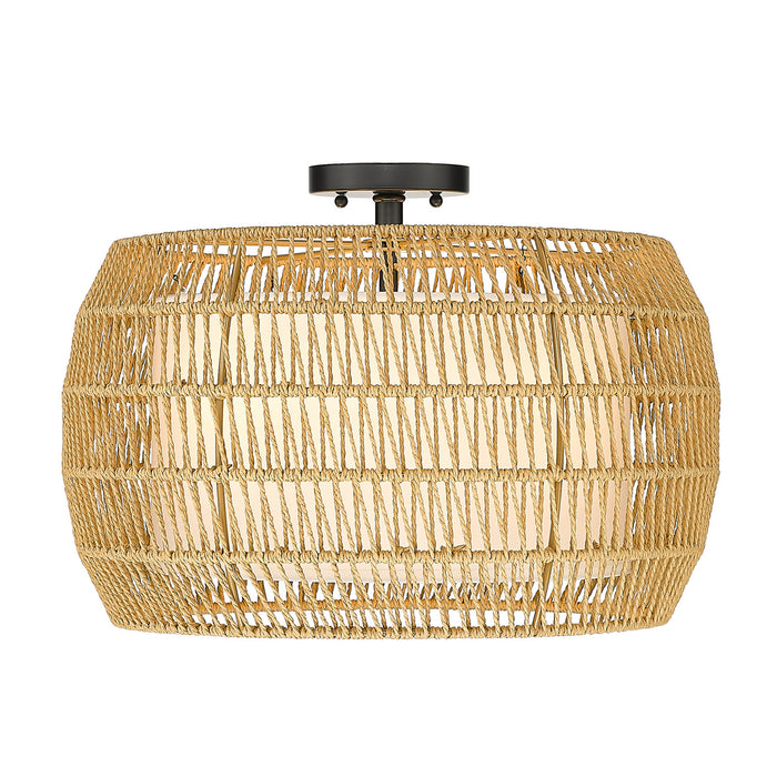 Golden 6805-4SF BLK-NR Four Light Semi-Flush Mount, Matte Black