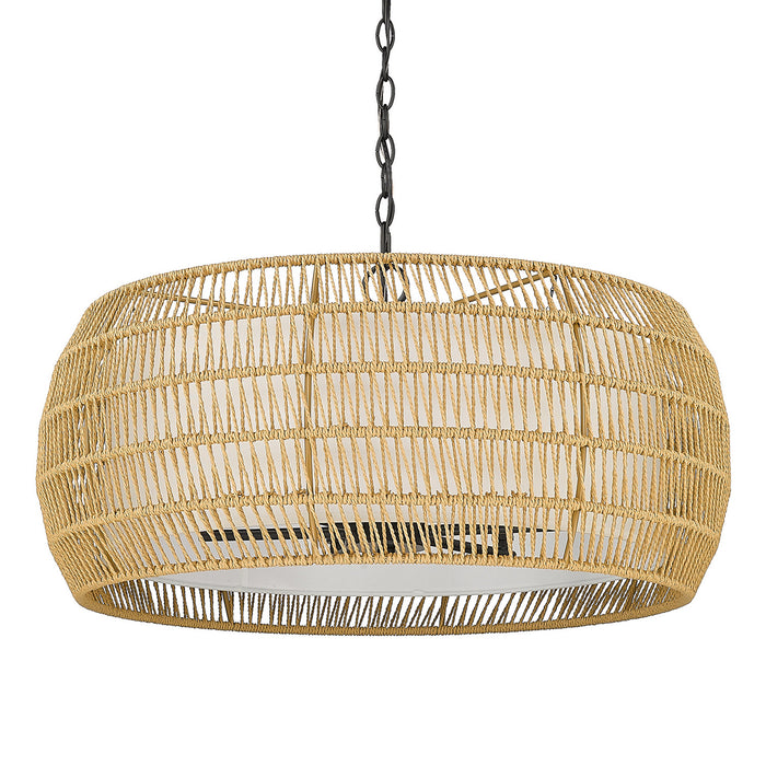 Golden 6805-6 BLK-NR Six Light Chandelier, Matte Black