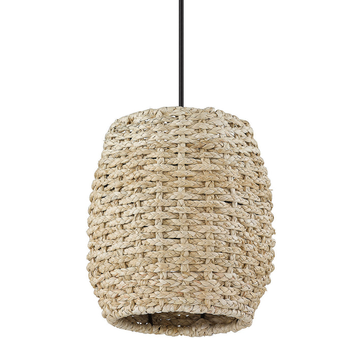 Golden 6810-M1L BLK-CR One Light Mini Pendant, Matte Black