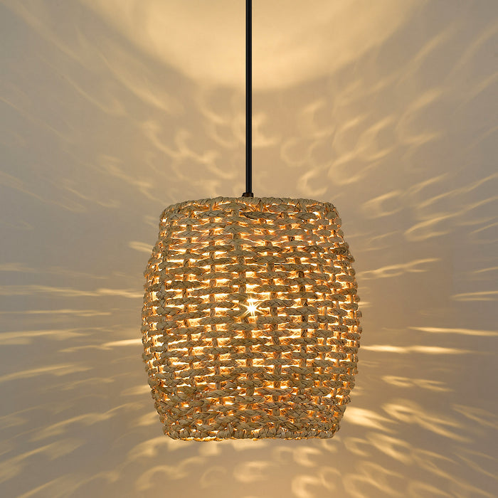 Golden 6810-M1L BLK-CR One Light Mini Pendant, Matte Black