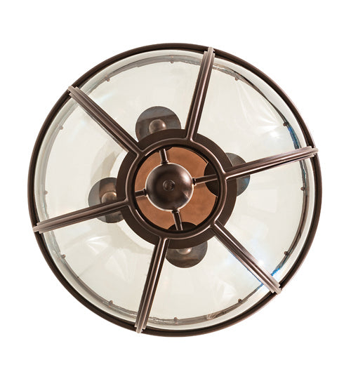 Meyda Tiffany 240983 Four Light Pendant, Mahogany Bronze/Gold Matte