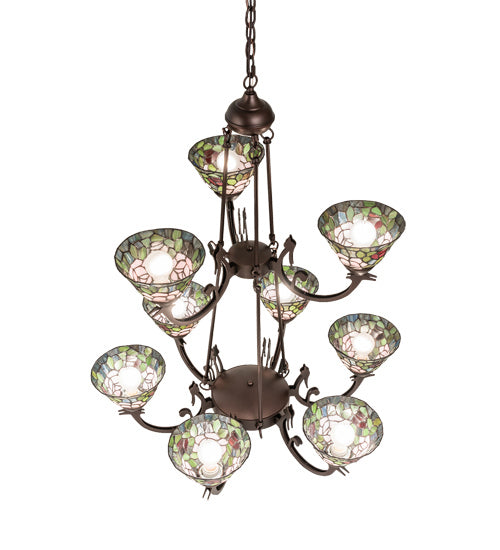 Meyda Tiffany 241038 Nine Light Chandelier, Mahogany Bronze