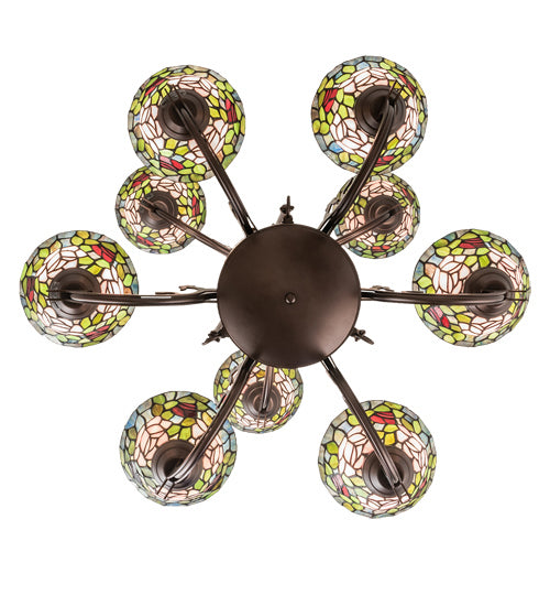 Meyda Tiffany 241038 Nine Light Chandelier, Mahogany Bronze