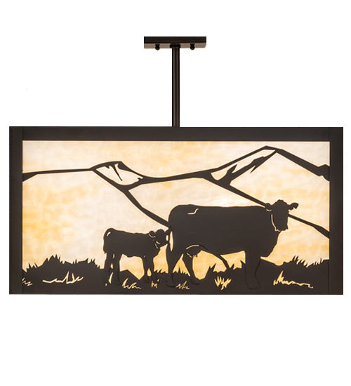 Meyda Tiffany 241426 Four Light Flushmount, Timeless Bronze
