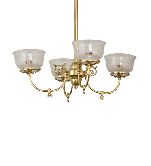 Meyda Tiffany 241993 Four Light Chandelier, Polished Brass