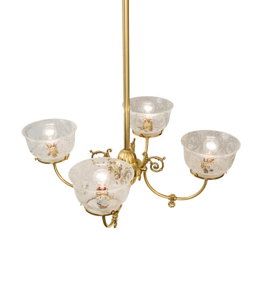 Meyda Tiffany 241993 Four Light Chandelier, Polished Brass
