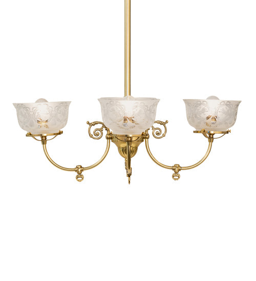 Meyda Tiffany 241993 Four Light Chandelier, Polished Brass