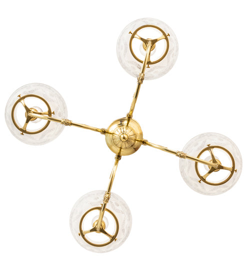 Meyda Tiffany 241993 Four Light Chandelier, Polished Brass