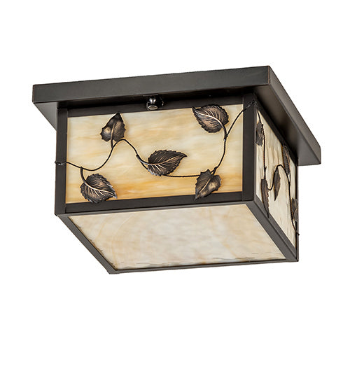 Meyda Tiffany 242335 Two Light Flushmount, Craftsman Brown