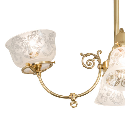Meyda Tiffany 242592 Four Light Chandelier, Polished Brass