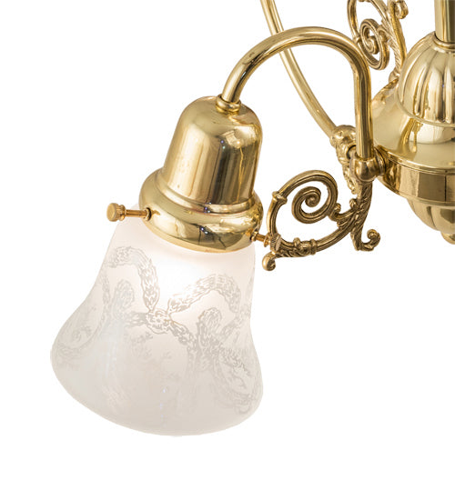 Meyda Tiffany 242592 Four Light Chandelier, Polished Brass