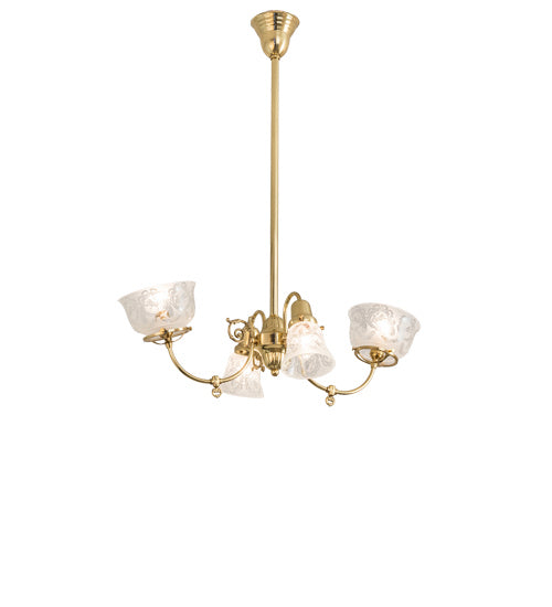 Meyda Tiffany 242592 Four Light Chandelier, Polished Brass