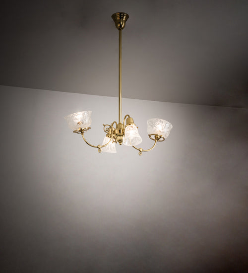 Meyda Tiffany 242592 Four Light Chandelier, Polished Brass