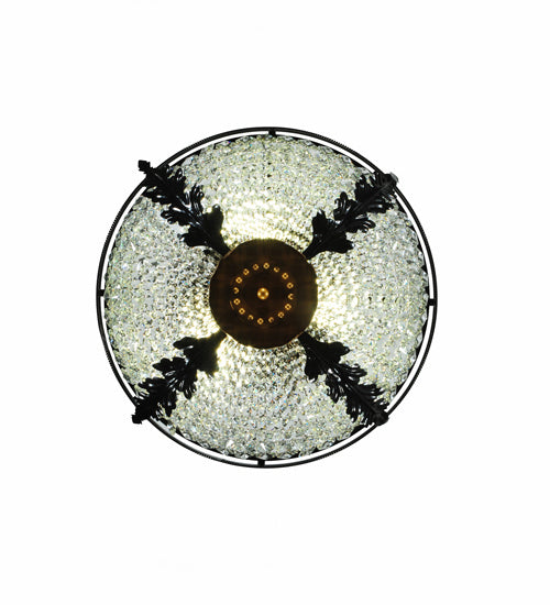 Meyda Tiffany 245004 Three Light Flushmount, Mirror Black/ Sahara Gold