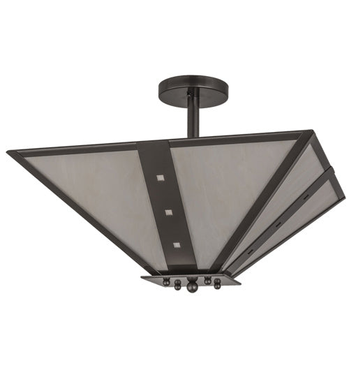 Meyda Tiffany 245112 Four Light Semi-Flushmount, Bronze Metallic
