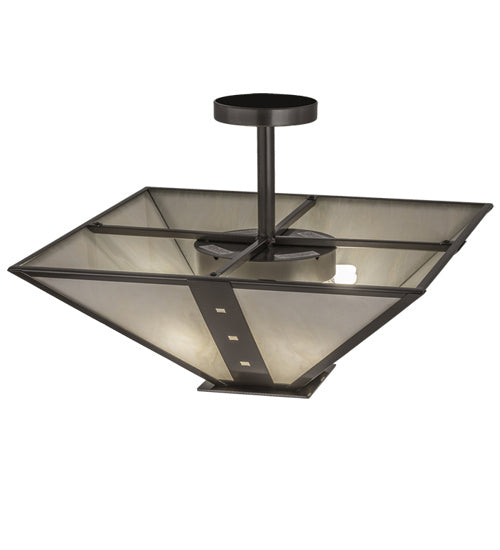 Meyda Tiffany 245112 Four Light Semi-Flushmount, Bronze Metallic