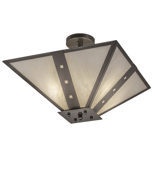 Meyda Tiffany 245112 Four Light Semi-Flushmount, Bronze Metallic