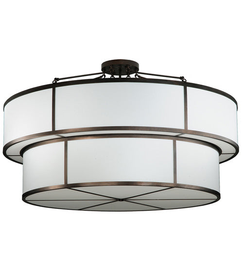 Meyda Tiffany 245285 12 Light Semi-Flushmount, Mahogany Bronze