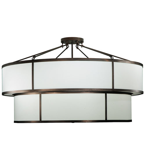 Meyda Tiffany 245285 12 Light Semi-Flushmount, Mahogany Bronze