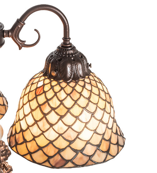 Meyda Tiffany 245477 Three Light Table Lamp, Mahogany Bronze