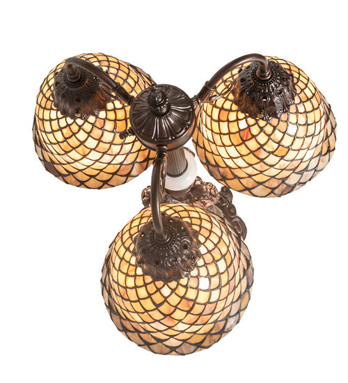 Meyda Tiffany 245477 Three Light Table Lamp, Mahogany Bronze