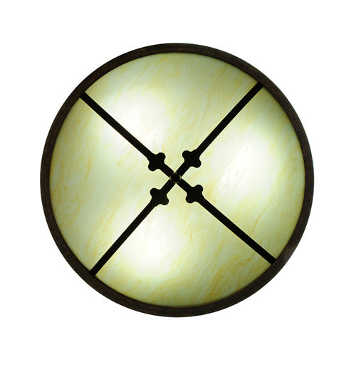 Meyda Tiffany 245549 Three Light Semi-Flushmount, Brushed Gold
