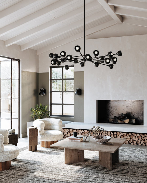 Troy Lighting F7424-SBK 24 Light Chandelier, Soft Black