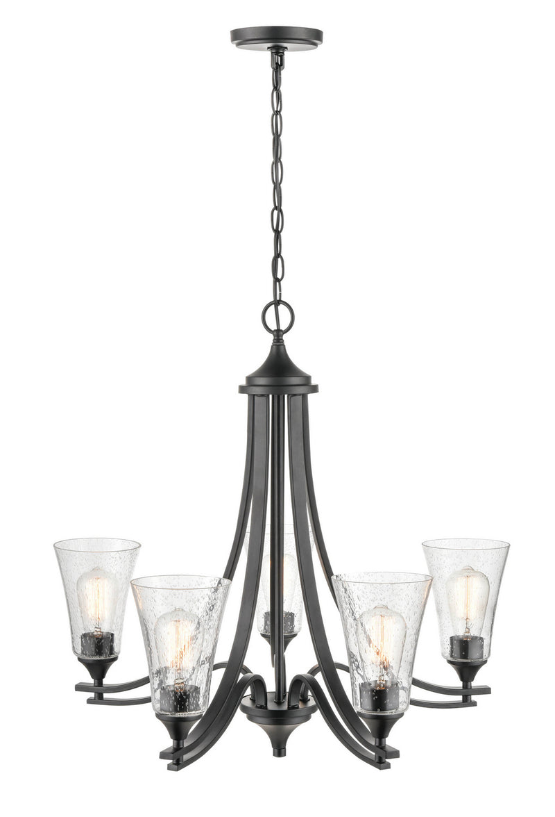 Millennium 1465-MB Five Light Chandelier, Matte Black