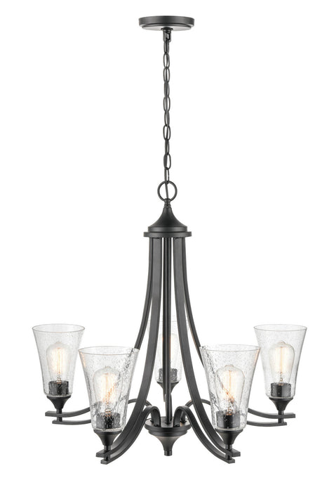 Millennium 1465-MB Five Light Chandelier, Matte Black