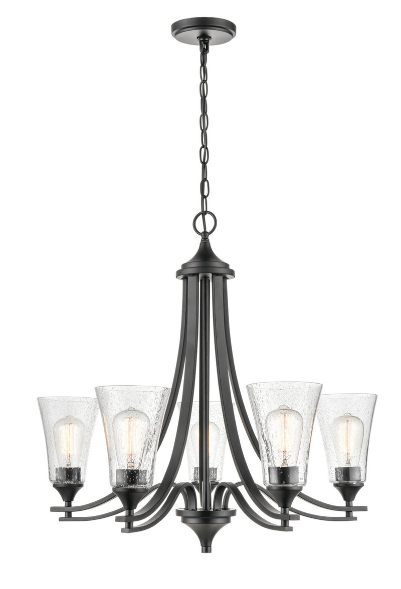 Millennium 1465-MB Five Light Chandelier, Matte Black