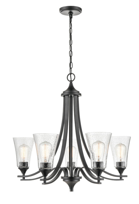 Millennium 1465-MB Five Light Chandelier, Matte Black