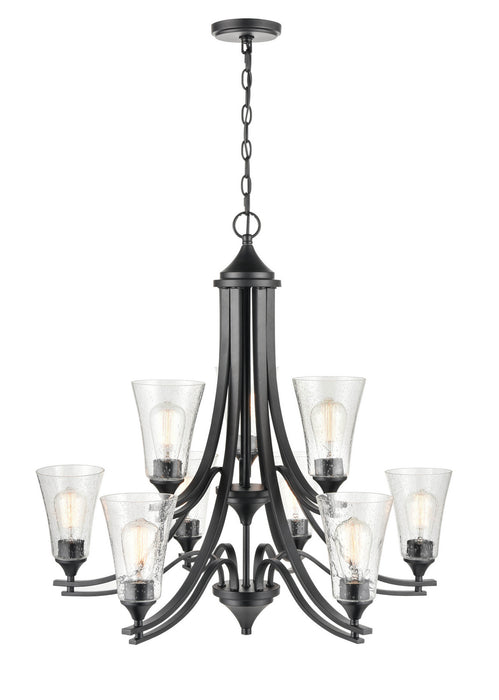 Millennium 1469-MB Nine Light Chandelier, Matte Black